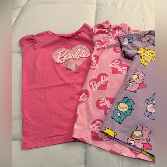 H&M Bundle Girls Tees Barbie and Care Bears Set  100% Cotton 5T - Picture 2 of 13